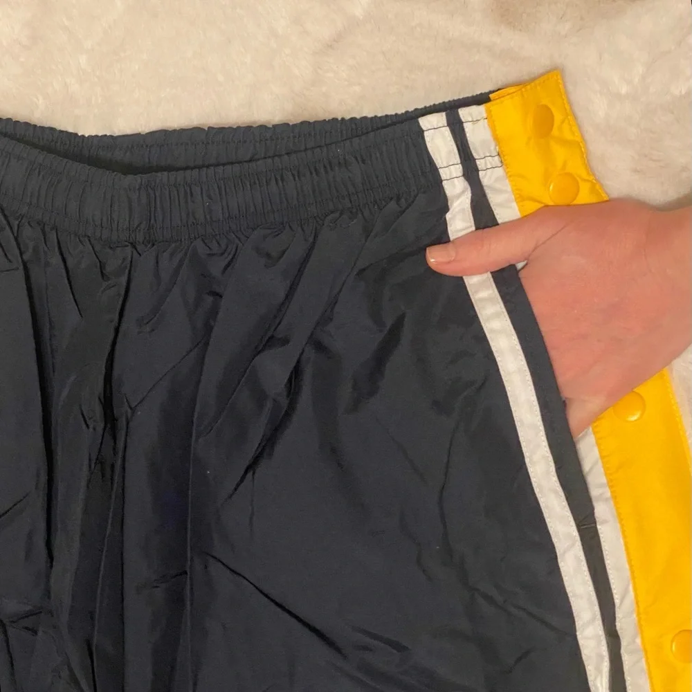 Holloway Large Tear Away Pants Lined Snap Button Nylon Blue Yellow White Mesh